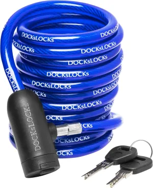 Coiled Security Cable with Key Lock (5’, 10’, 15’, 20’ or 25’ Lengths), Weatherproof Multi-Purpose Anti-Theft Protection for Kayaks, Bikes, Paddleboards, Scooters, Equipment and More 10ft