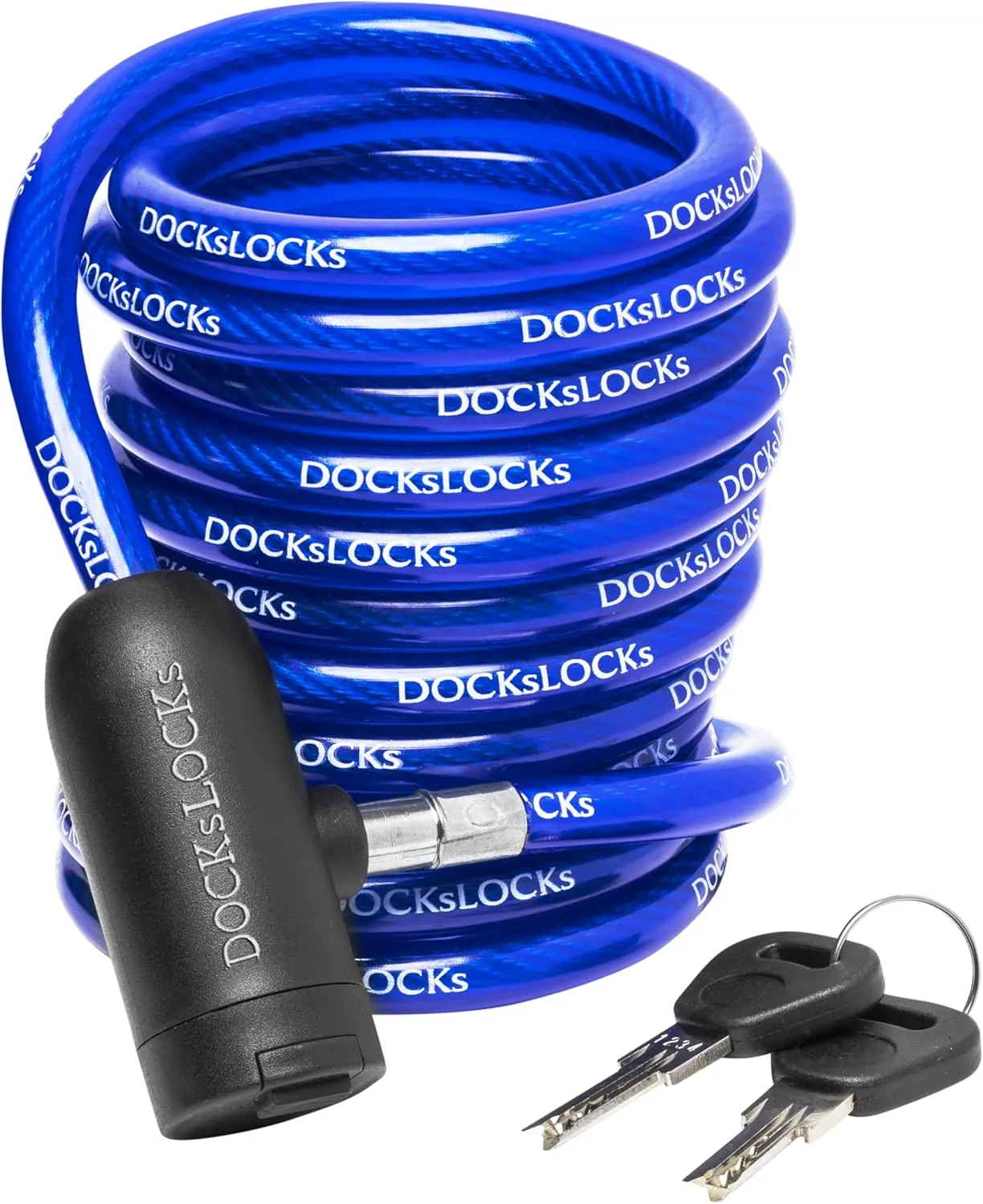 Coiled Security Cable with Key Lock (5’, 10’, 15’, 20’ or 25’ Lengths), Weatherproof Multi-Purpose Anti-Theft Protection for Kayaks, Bikes, Paddleboards, Scooters, Equipment and More 10ft
