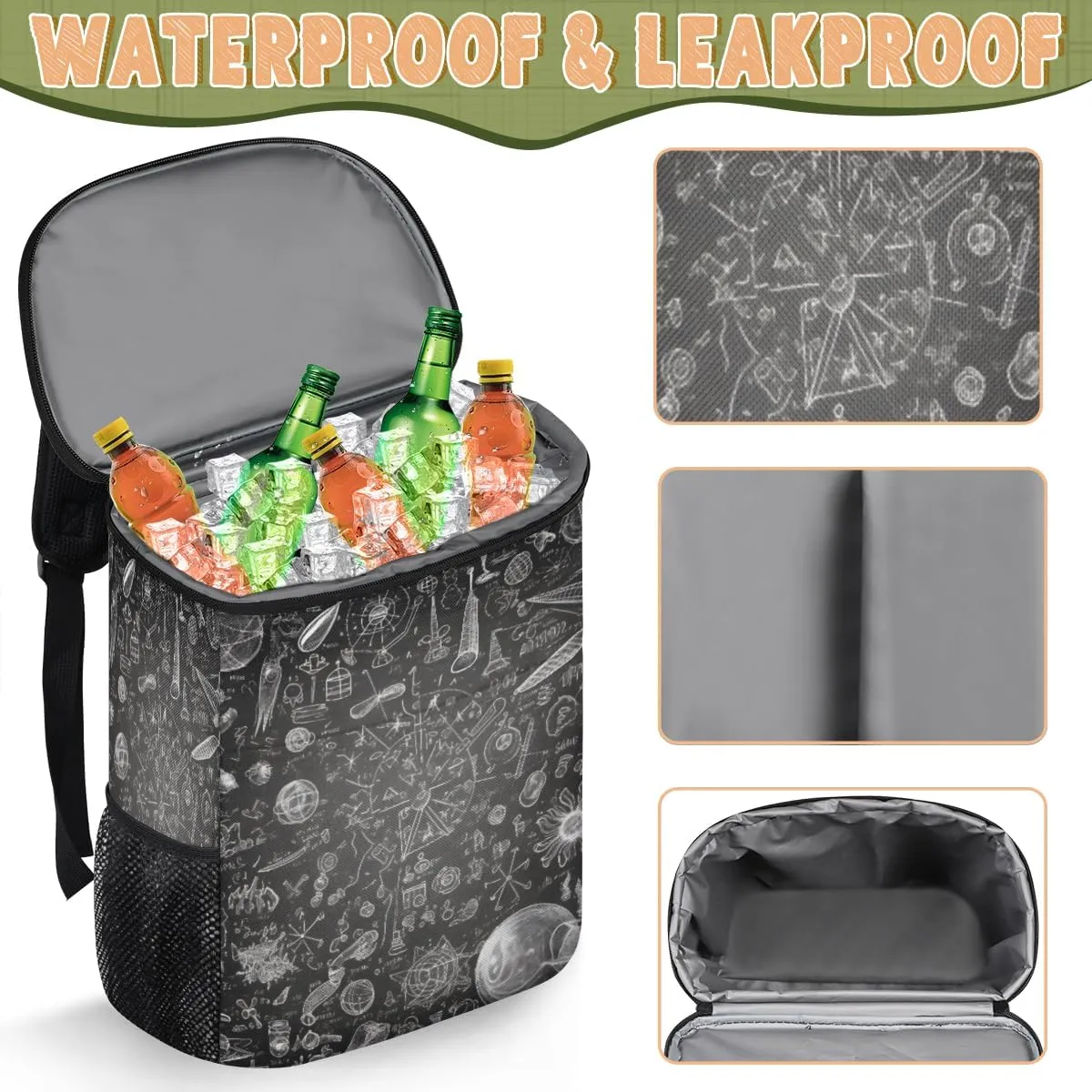 Colorful Birds On The Tree Backpack Cooler Leak Proof Insulated Cooler Backpack Waterproof Cooler Bag