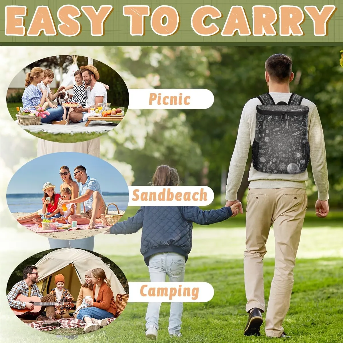 Colorful Birds On The Tree Backpack Cooler Leak Proof Insulated Cooler Backpack Waterproof Cooler Bag