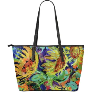 Colorful Leather Tote Bag