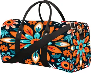 Colorful Symmetrical Art Travel Duffel Bag for Women Men Small Sport Gym Bag Waterproof Weekender Overnight Lightweight Carry on Foldable Gym Bag for Training Swim Yoga Traveling Handbag