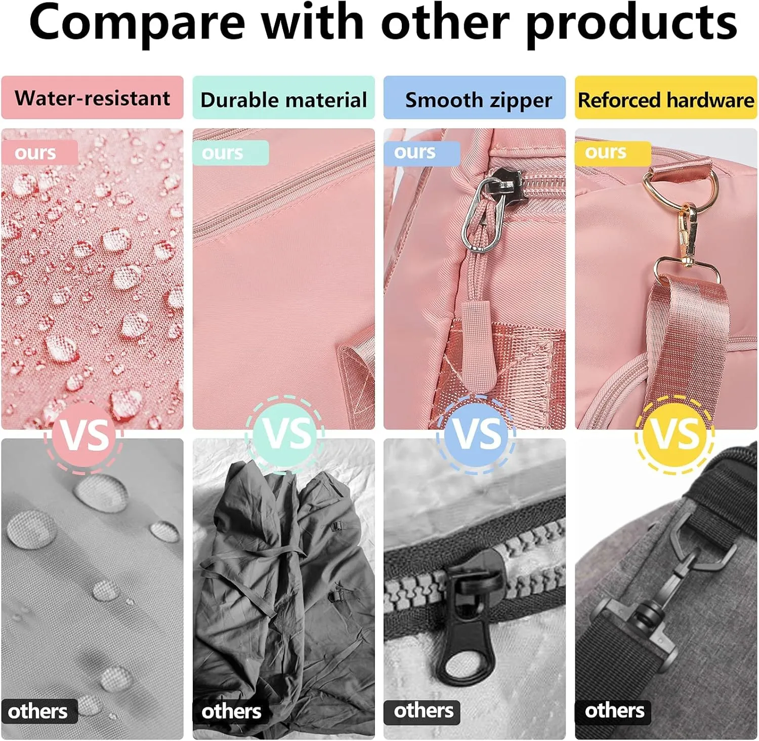 COLOYDuffle Bag For Women, Sports Duffel Bag for COLOY with Wet Pocket & Shoe Compartment, Overnight Weekender Travel Bag(Pink)(0 pink)