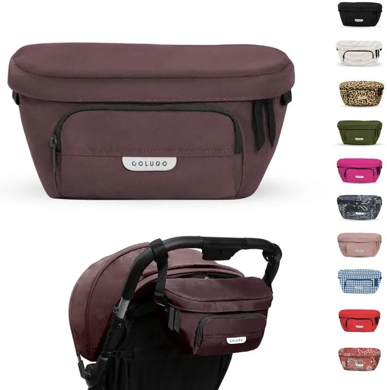 Colugo On-The-Go Stroller Organizer Insert with Zipper, Stroller Caddy with Cup Holder, Stroller Accessories for Parents specially designed to fit to your stroller with Non Slip Straps (Cocoa)