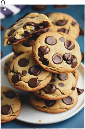 Cookies Food Chocolate Chips Biscuits Print Fashion Golf Towel Golf Bag Accessory, for Men and Women with Carabiner Clip