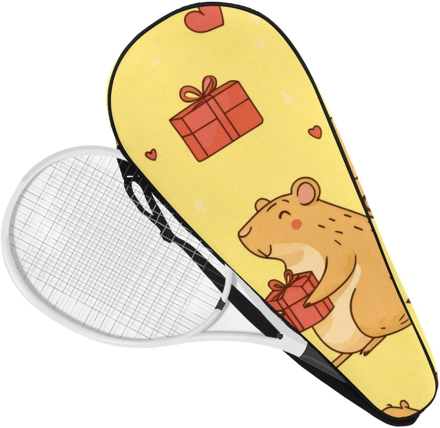 Cool Watercolor Animals Monkey Tennis Racquet Cover Bag Lightweight Bag with Adjustable Shoulder Strap