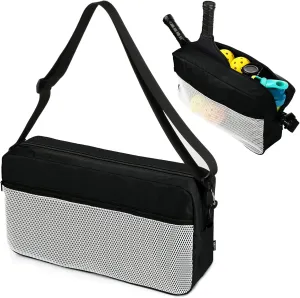 Cosmos Pickleball Bag for Men Women, Portable Pickleball Sling Bag Paddles & Balls Storage Pouch with Adjustable Shoulder Strap and Mesh Pocket, Sport Equipment Accessories