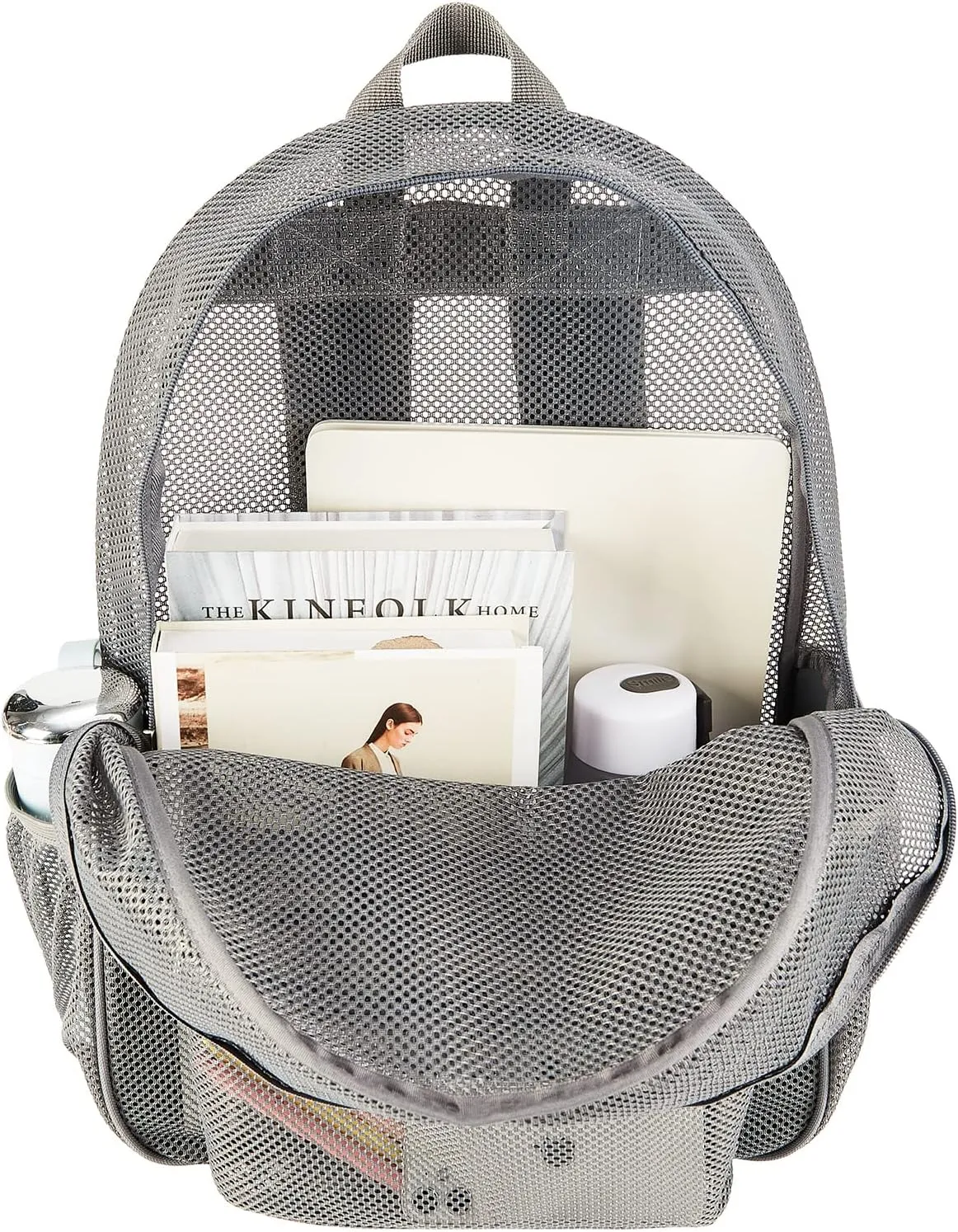 COVAX Heavy Duty Mesh Backpack, See Through College Backpack with Padded Shoulder Straps for Commuting, Swimming, Travel, Beach, Outdoor Sports (Grey)