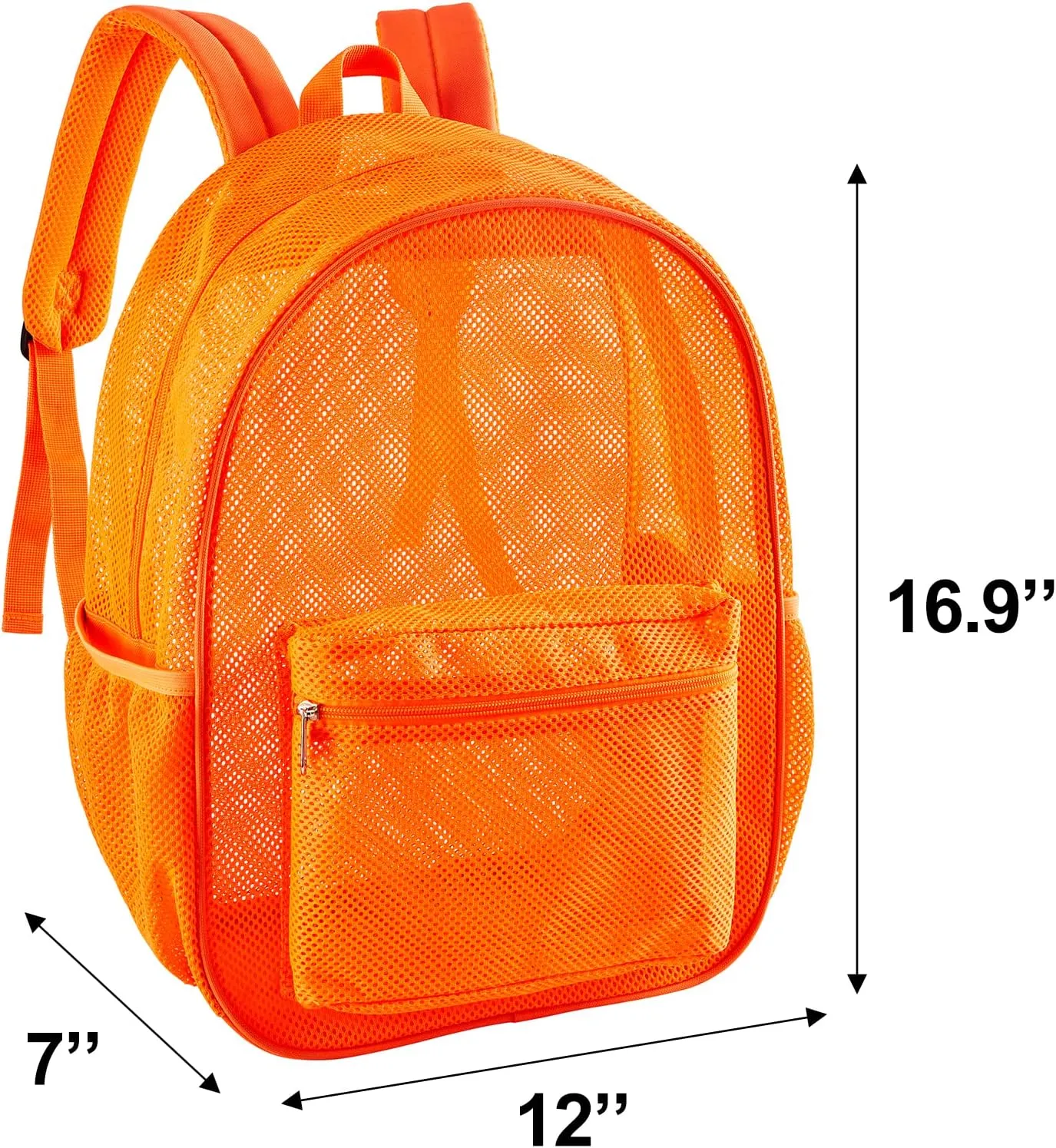 COVAX Heavy Duty Mesh Backpack, See Through College Backpack with Padded Shoulder Straps for Commuting, Swimming, Travel, Beach, Outdoor Sports (Orange)