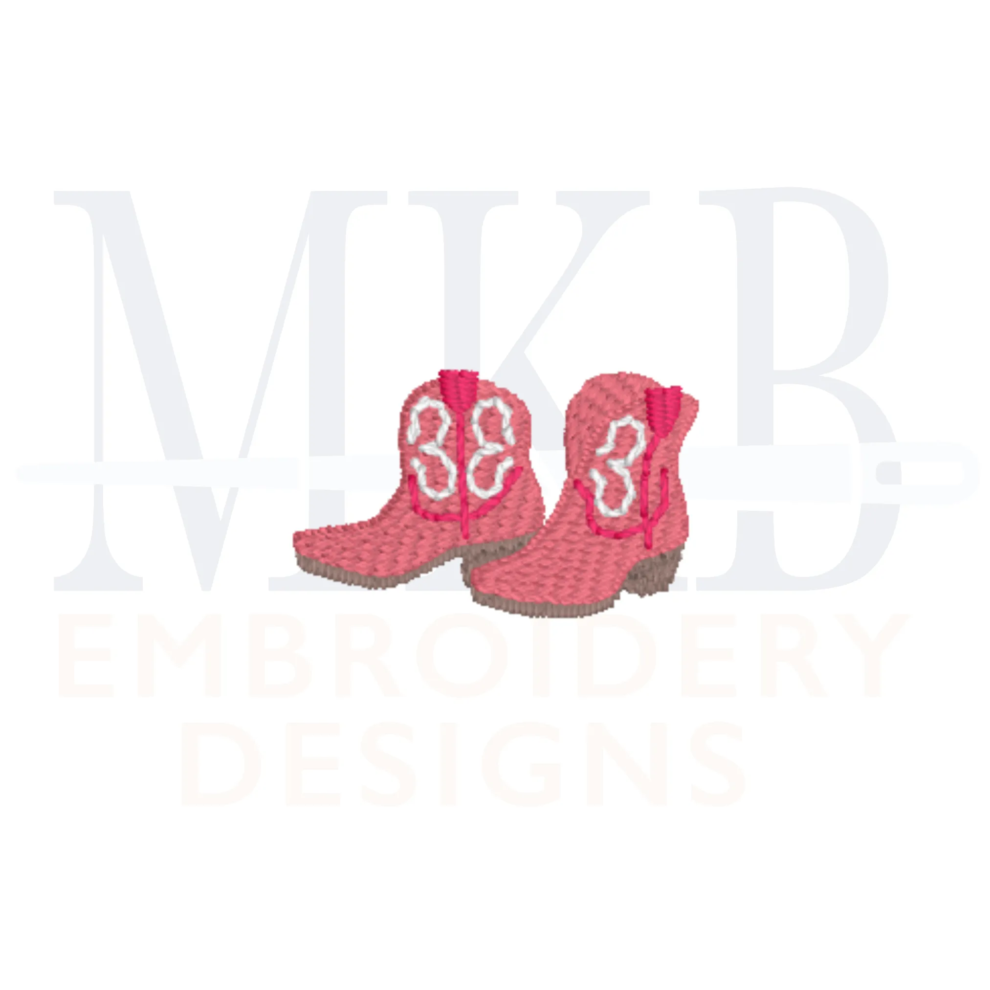 Cowboy Boots Embroidery Design, Mini Fill Stitch