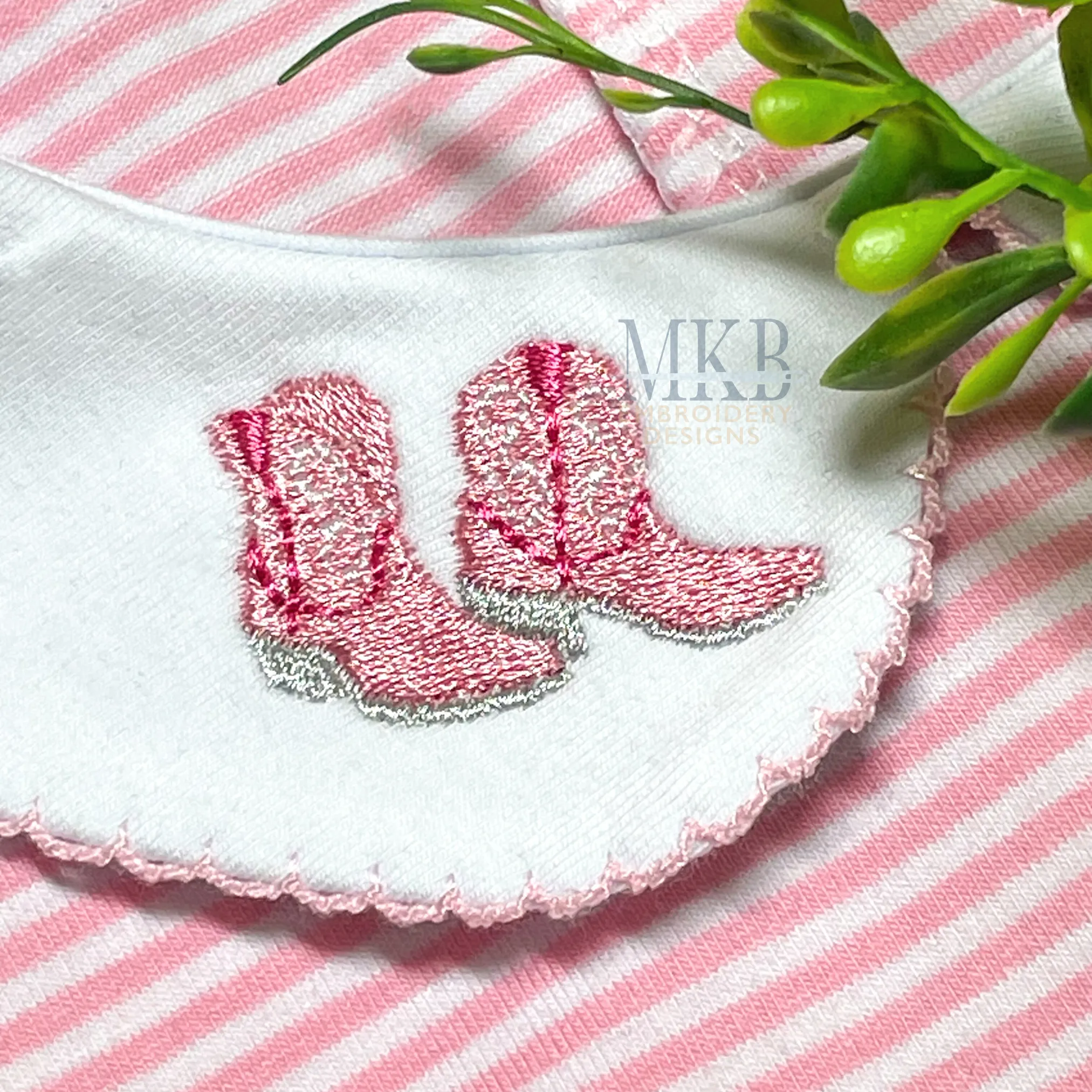 Cowboy Boots Embroidery Design, Mini Fill Stitch