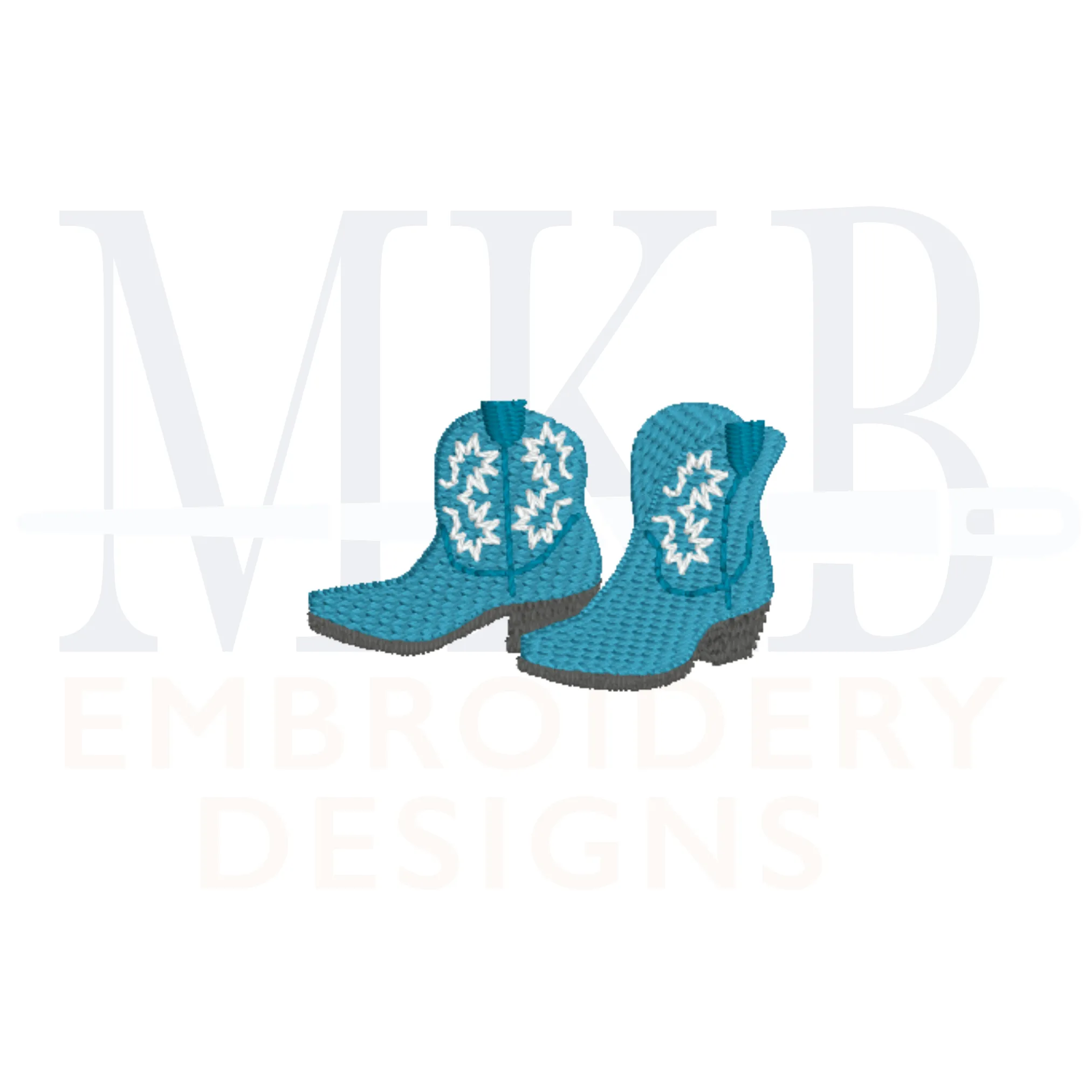 Cowboy Boots Embroidery Design, Mini Fill Stitch