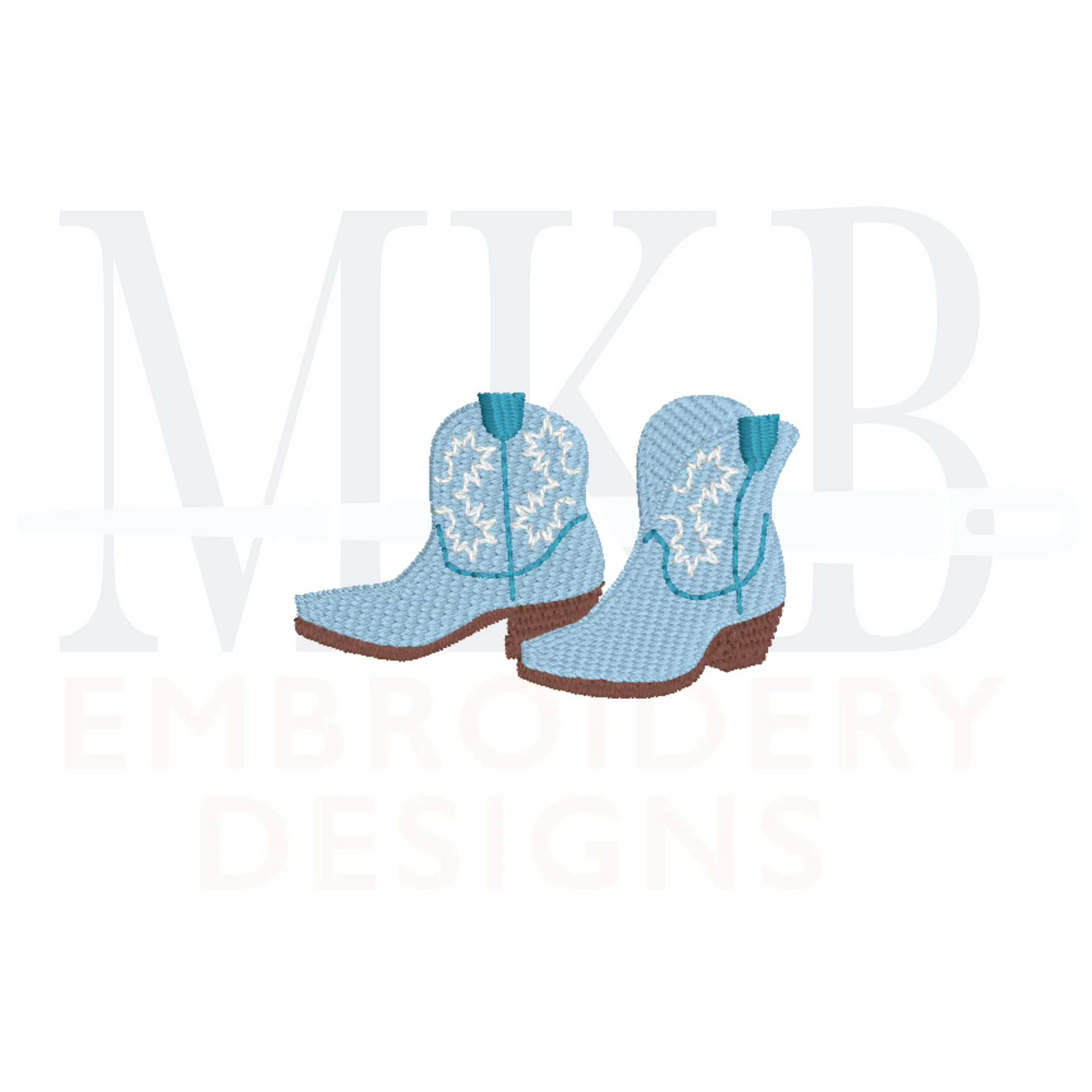 Cowboy Boots Embroidery Design, Mini Fill Stitch