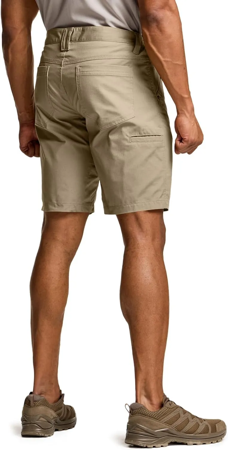 CQR Men's Flex Casual Cargo Shorts, Lightweight Water Resistant Golf Shorts, Stretch Tactical Work Shorts with Multi-Pocket