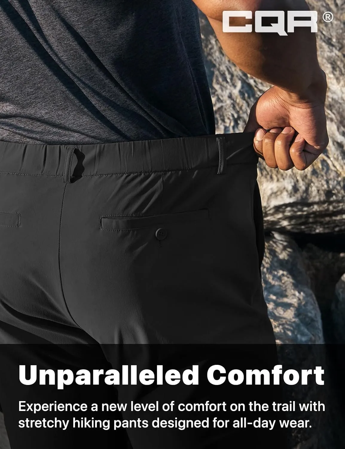 CQR Men’s Quick-Dry Stretch Hiking Cargo Shorts – Lightweight Water-Resistant Tactical Casual, Golf & Outdoor with Pockets
