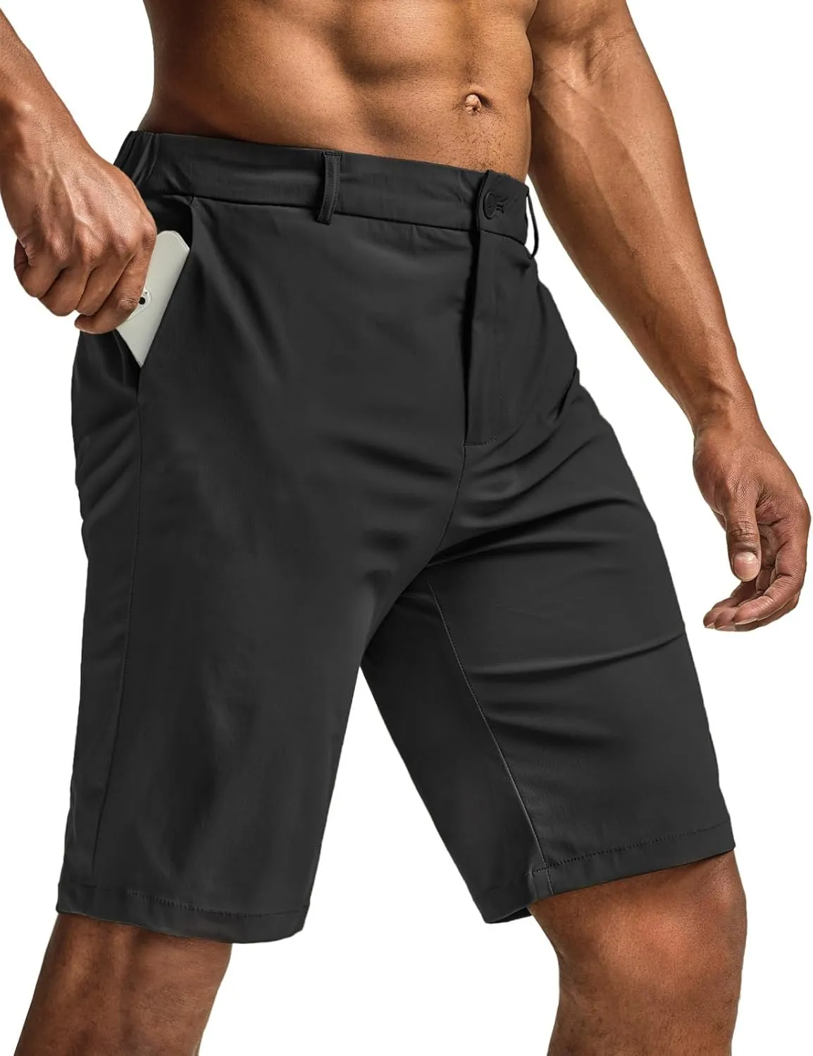 CQR Men’s Quick-Dry Stretch Hiking Cargo Shorts – Lightweight Water-Resistant Tactical Casual, Golf & Outdoor with Pockets