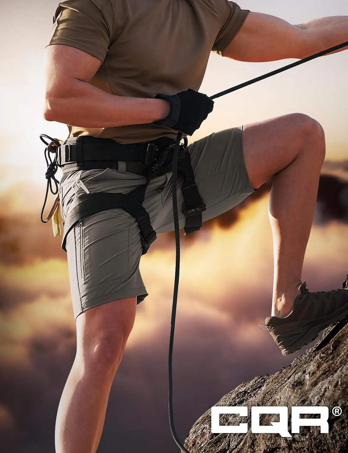 CQR Men's Quick Dry Stretch Hiking Cargo Shorts, Lightweight Water Resistant Tactical Casual, Golf & Outdoor with Pockets