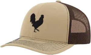 Custom Baseball Cap Rooster Shadow Cock Silhouette Embroidery Polyester Mesh