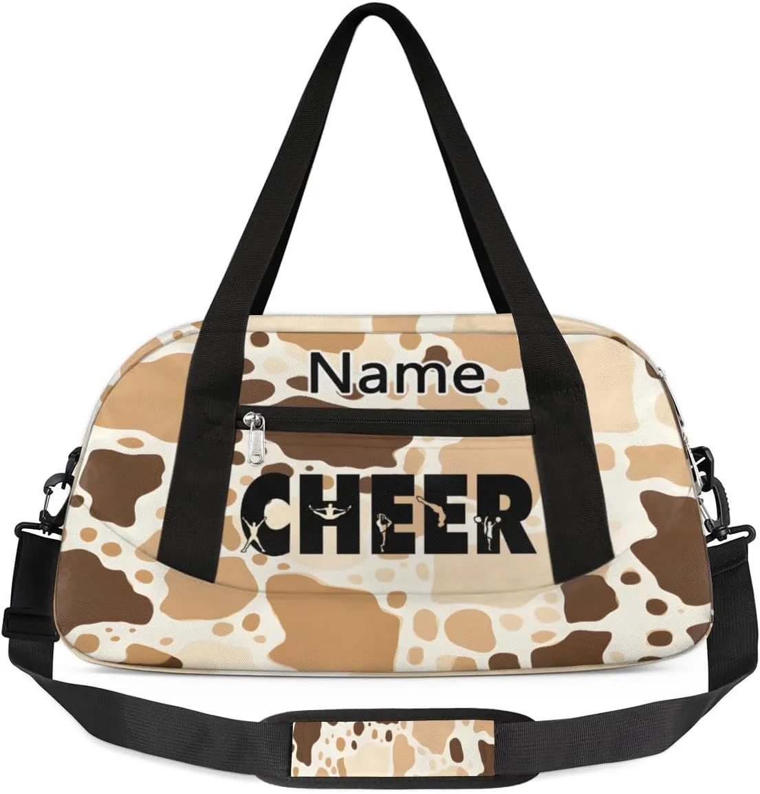 Custom Name Kids Duffle Bag Personalized Text Ballet Dance Sports Bag Waterproof Overnight Weekender Travel Workout Duffel Bag Gymnastics Carry On Bag for Boys Girls Teen Gifts, Cheer