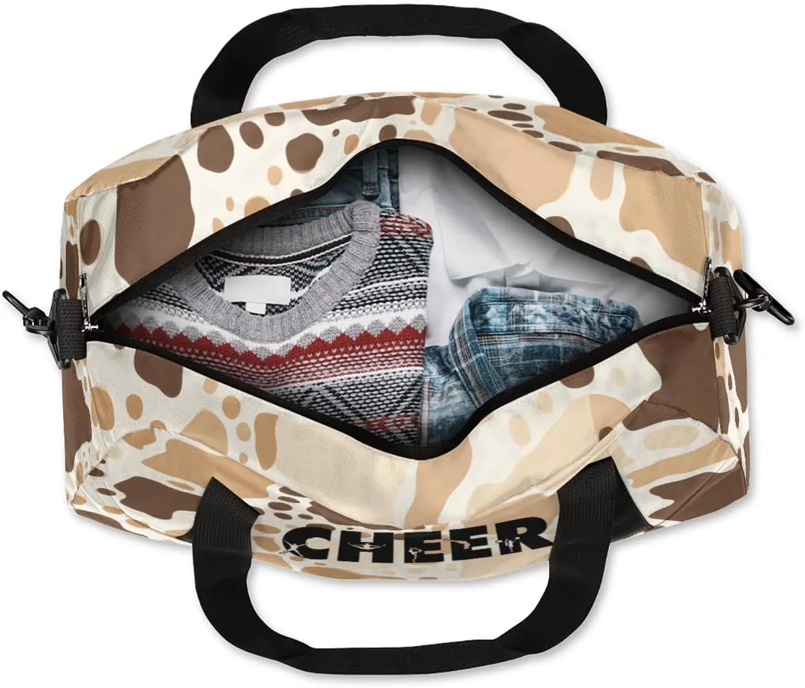 Custom Name Kids Duffle Bag Personalized Text Ballet Dance Sports Bag Waterproof Overnight Weekender Travel Workout Duffel Bag Gymnastics Carry On Bag for Boys Girls Teen Gifts, Cheer