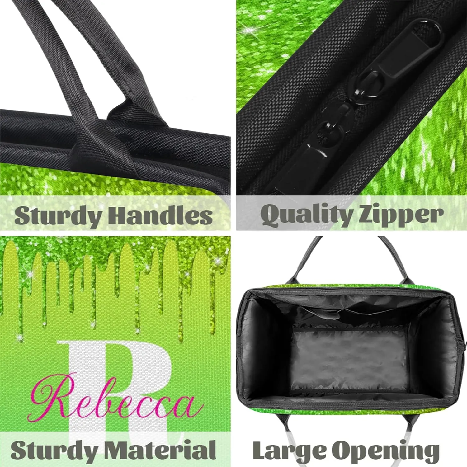Custom Name Sports Duffel Bag Personalized Dance Gym Bag for Women Men Overnight Weekender Travel Duffel Bags Lightweight 15.2in, Grass Green