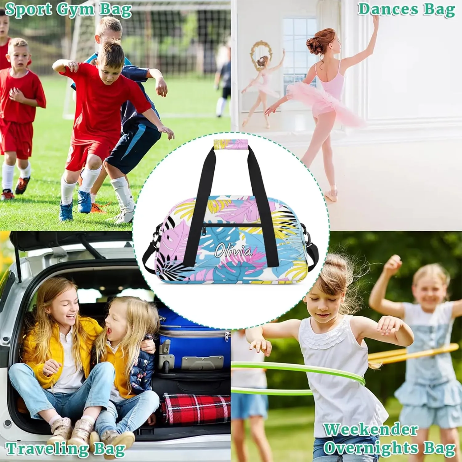 Custom Sports Gym Bag Personalized Name Travel Duffel Bag