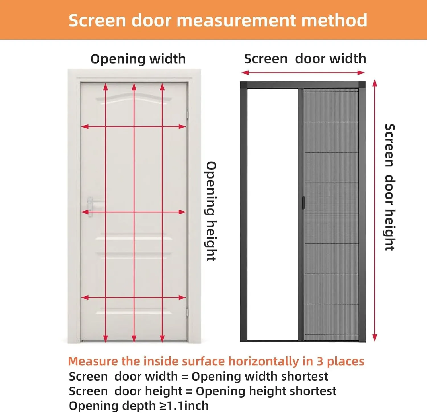 Customize Retractable Screen Door, Sliding Folding Screen with Aluminum Frame and Durable Mesh, Keeps Bugs Out, for Front Security Door Patio(White