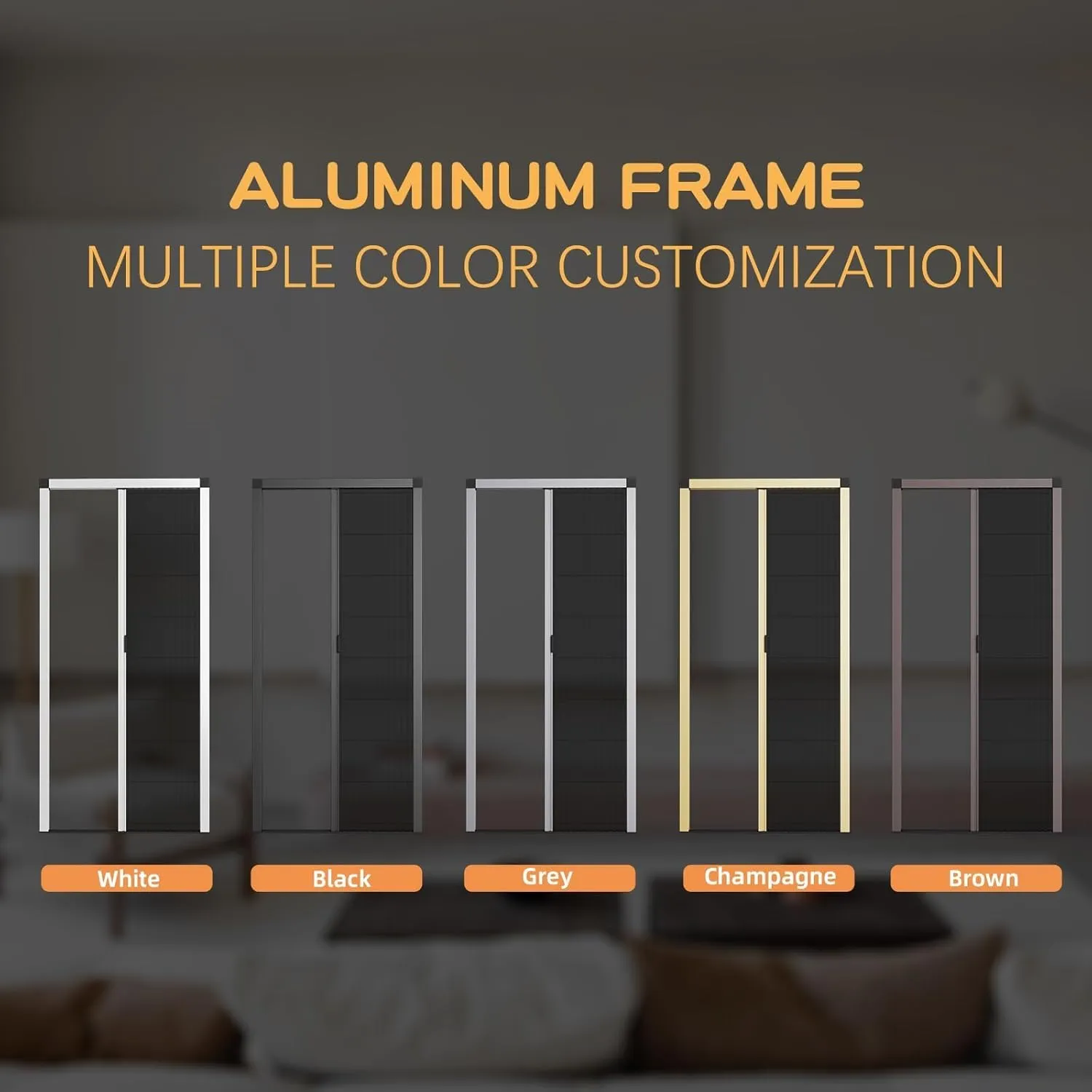 Customize Retractable Screen Door, Sliding Folding Screen with Aluminum Frame and Durable Mesh, Keeps Bugs Out, for Front Security Door Patio(White