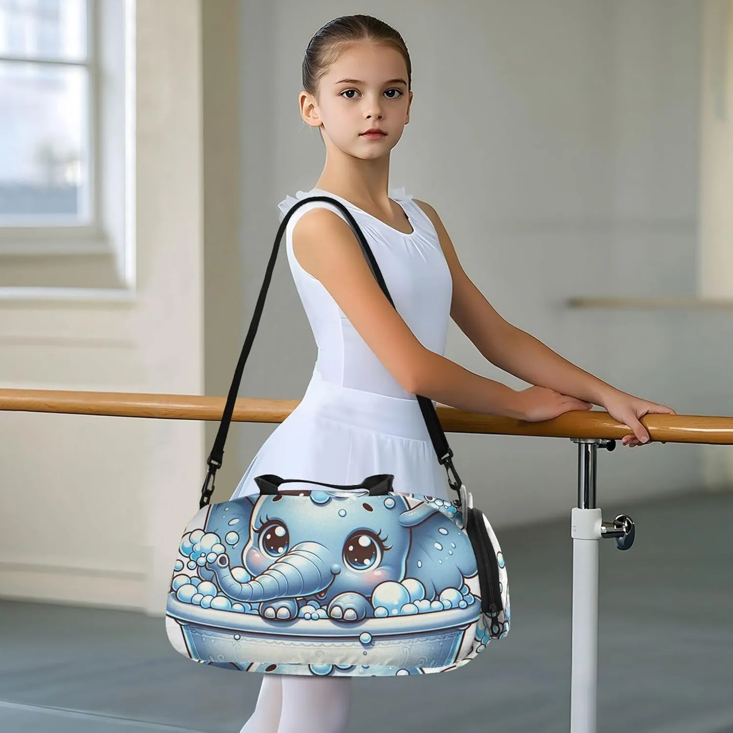 Cute Elephant Girls Duffle Bags for Travel Toddler Weekender Bags Carry on Duffel Bag Boy Kids Duffle Bag