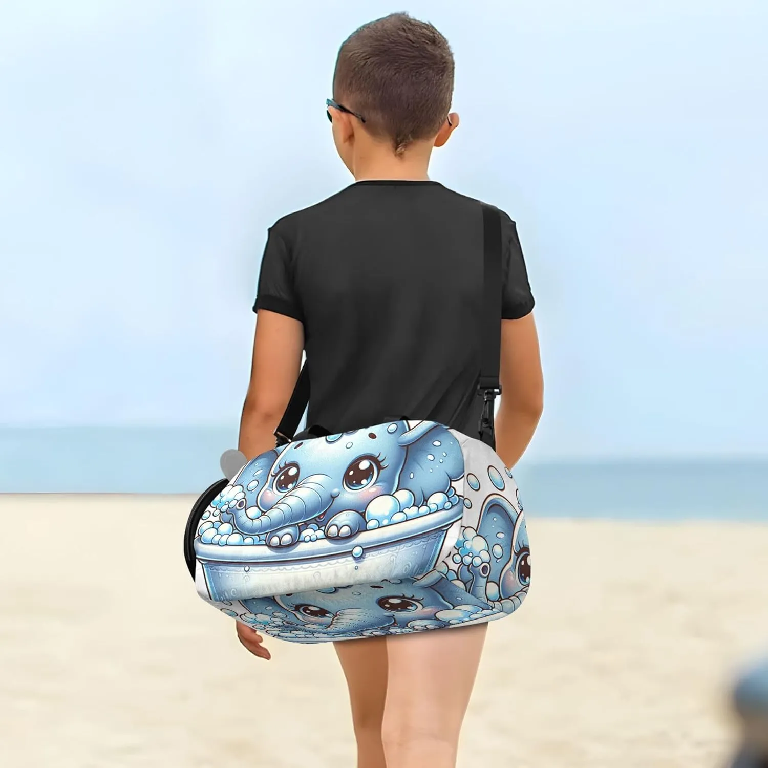 Cute Elephant Girls Duffle Bags for Travel Toddler Weekender Bags Carry on Duffel Bag Boy Kids Duffle Bag