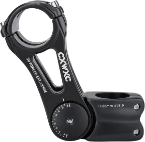CXWXC Adjustable MTB Stem 31.8mm 70 Degree - 90/110/145mm Bike Stem Riser for Handlebar - Aluminum Alloy Mountain Bike Handlebar Riser Extender for MTB Road City Bike Bicycle (31.8 x 110mm)