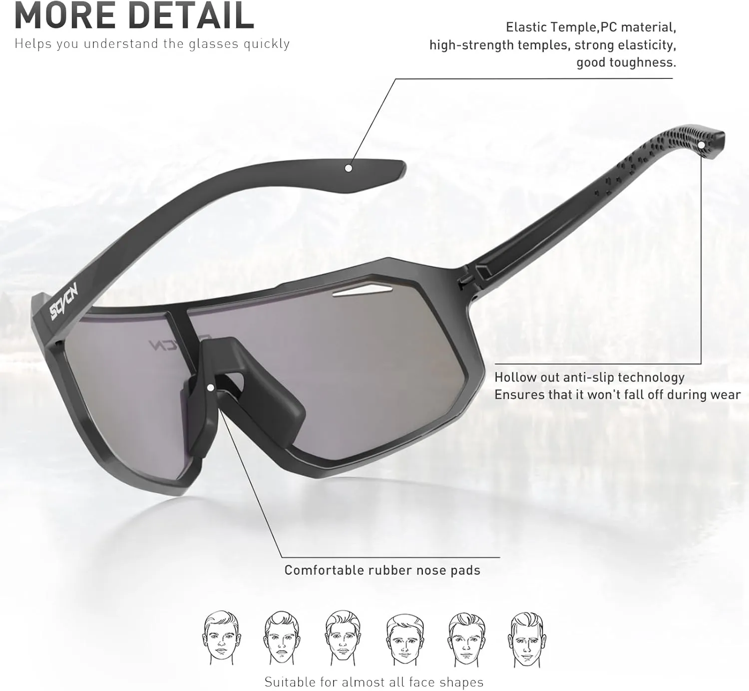 Cycling Glasses Sport Sunglasses MTB BMX Men Women Running Driving Fishing Golf DZ-S62