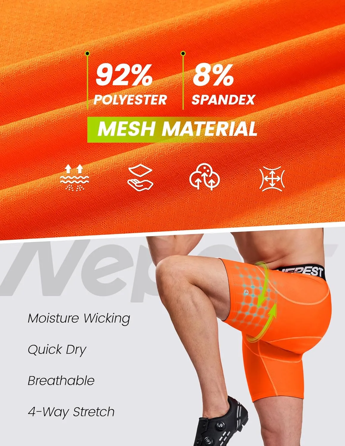 Cycling Underwear for Men Bike Shorts 4D Padded Biking Road Bicycle Biker MTB Liner Padding Shorts with Pockets