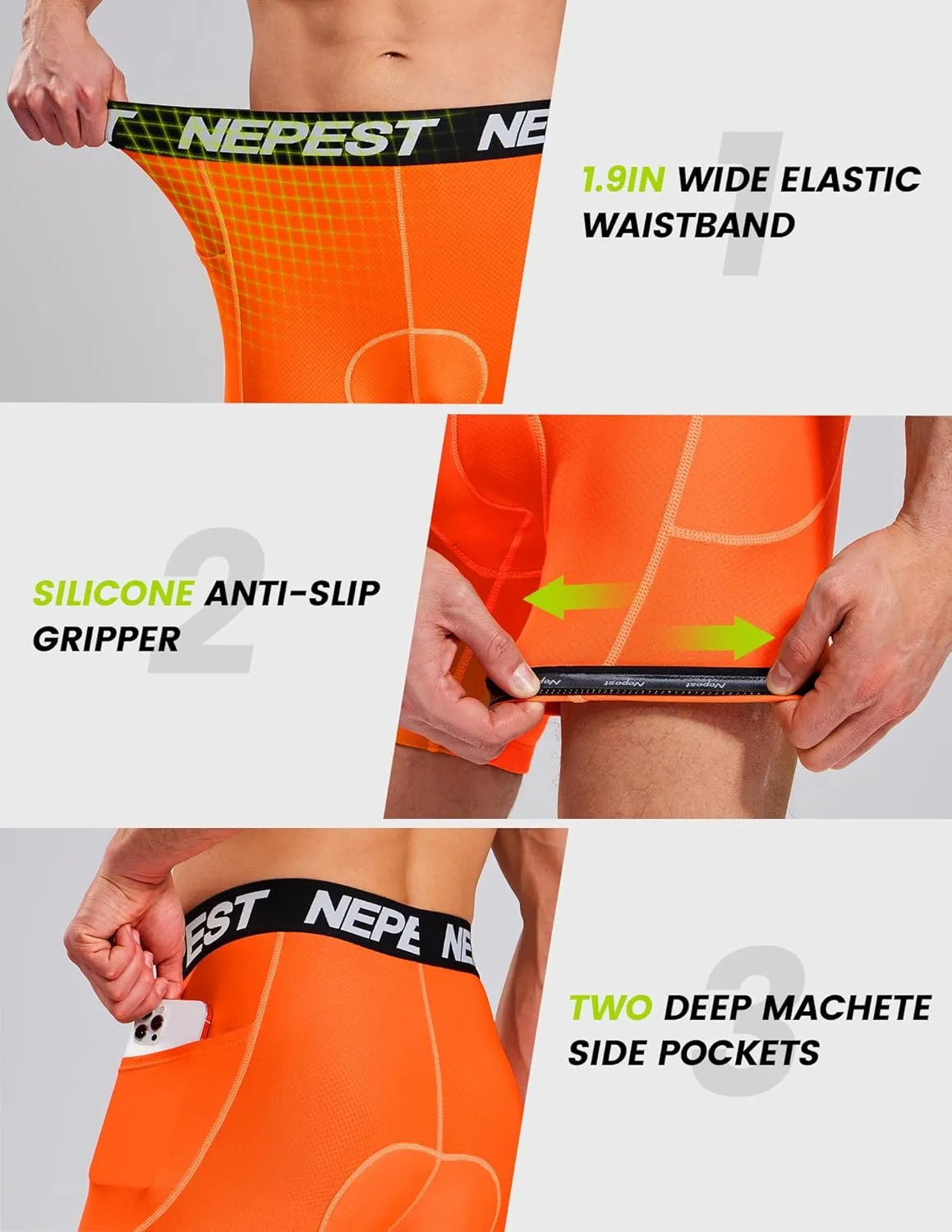 Cycling Underwear for Men Bike Shorts 4D Padded Biking Road Bicycle Biker MTB Liner Padding Shorts with Pockets