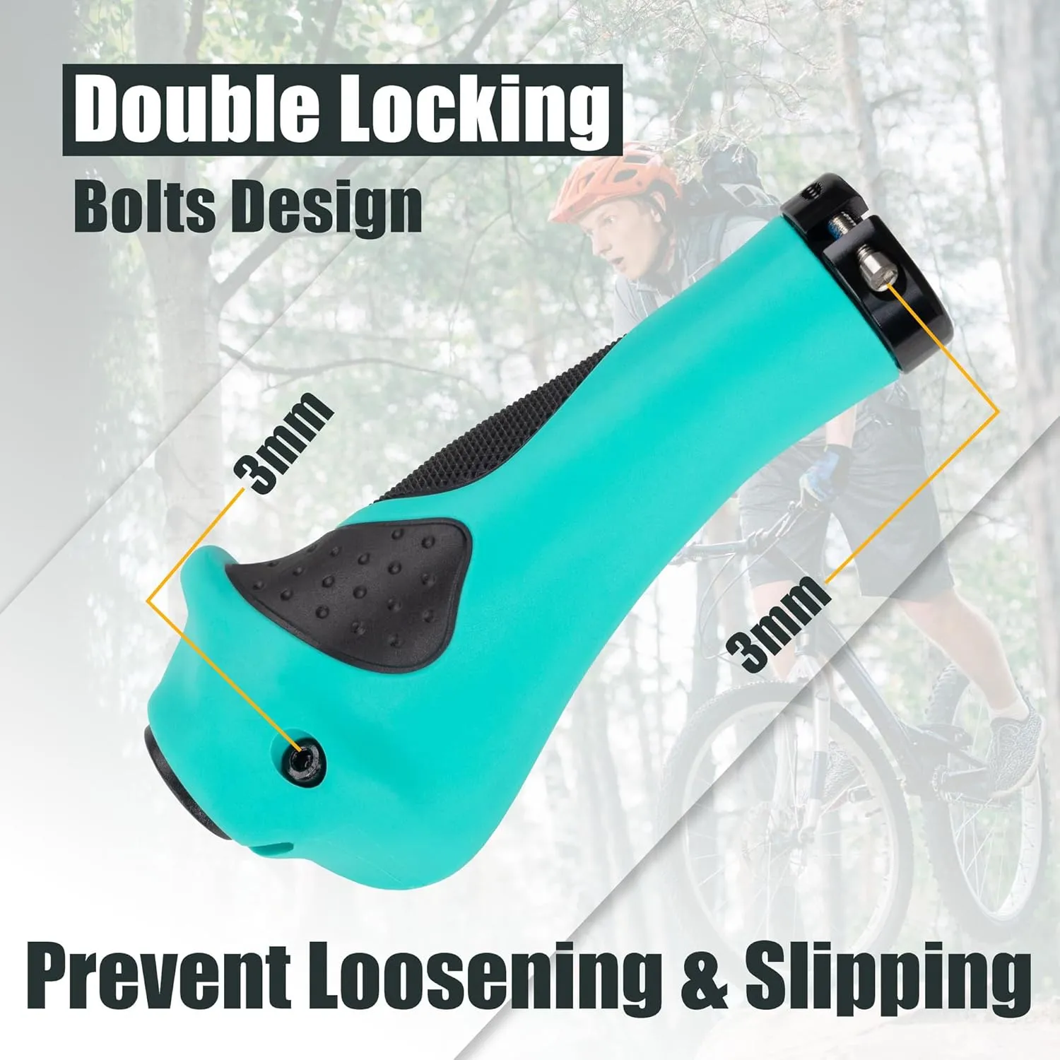CyclingDeal Mountain Bike Grips Bicycle Handlebar Grips - Ergonomic Bike Grips Anti-Slip Design for MTB Grips - Soft Gel Bike Handlebar Grips - Quality Bike Handle Grips