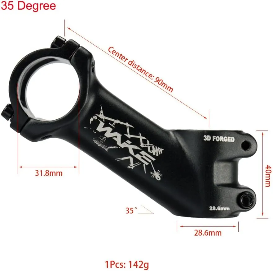 CYSKY Bike Stem 31.8 60mm/70mm/90mm/110mm 35 Degree MTB Stem Mountain Bike Stem Riser Handlebar Stem for Most Road Bike Stem, MTB Stem, BMX Stem, Bicycle Stem