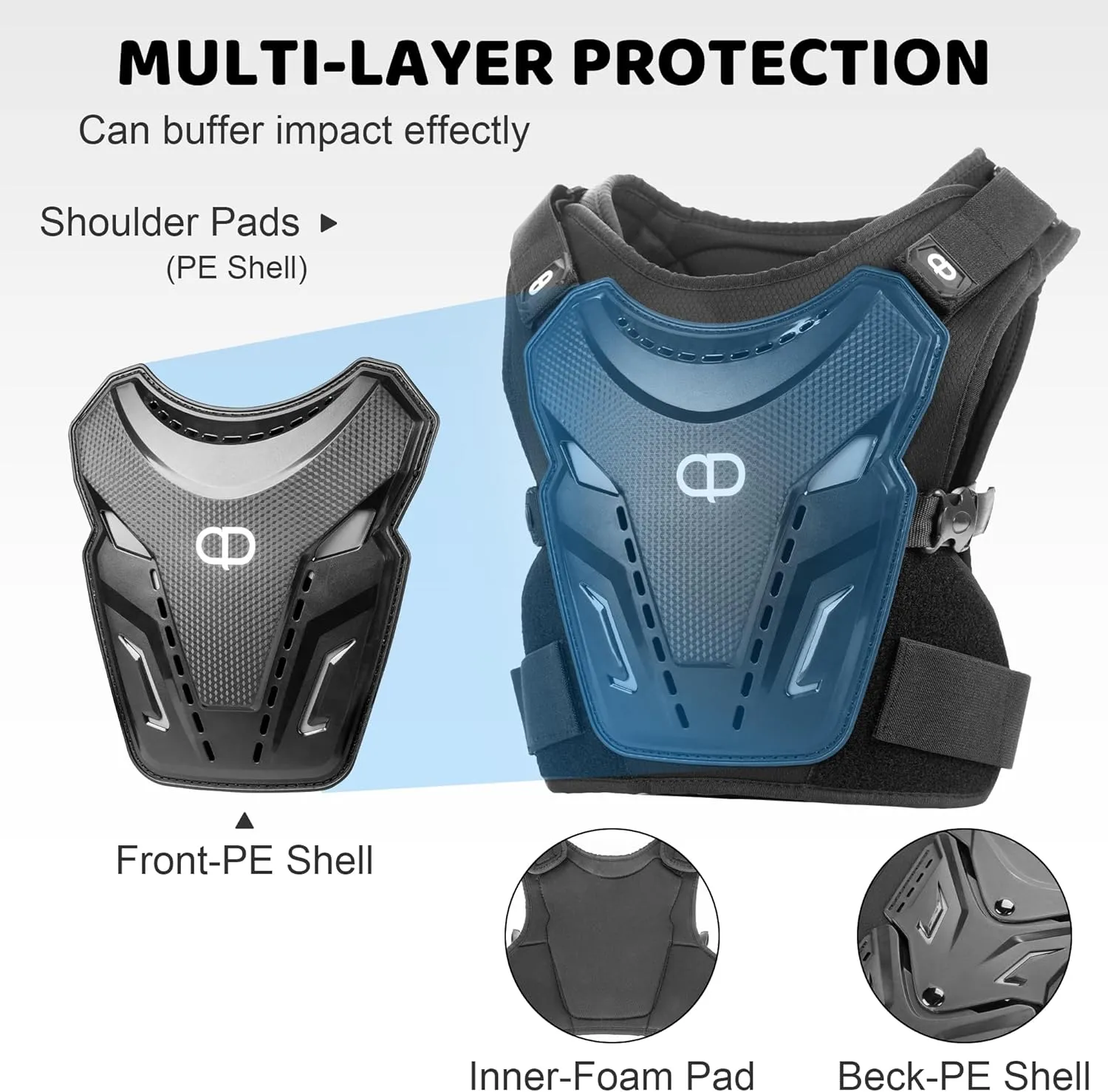 DA - Off Road Bicycle Equipment, Youth Motorcycle Riding Protective Equipment, Off-Road Motorcycle Armor Set, Boys and Girls, Mountain Bike Riding Chest Protector