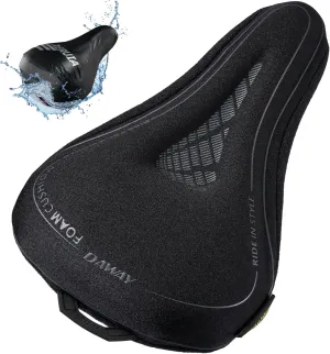 DAWAY Comfortable Bike Seat Cover - C3 Soft Gel & Memory Foam Padded Bike Seat Cushion for Women Men Seniors, Comfort, Fits for Peloton, Stationary, Exercise, Mountain and Cruiser Bicycle Saddles
