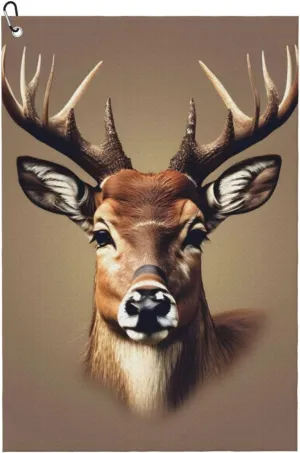Deer Head Printing Print Fashion Golf Towel Golf Bag Accessory, for Men and Women with Carabiner Clip