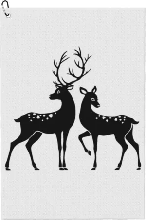 Deer Print Fashion Golf Towel Golf Bag Accessory, for Men and Women with Carabiner Clip