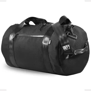 DEFY The Ultimate Overnighter Duffle Bag | Ballistic Nylon Gym/Travel Bag | 36 Liter, Large Weekender Bag, Travel Duffel Bag | Water Repellent Gym Bags For Men & Women (Black)