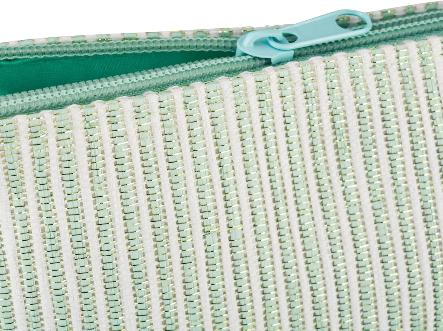 DII Stripe Shimmer Beach Bag 15x21.5x7", Shoulder Beach Travel Tote Bag-Green