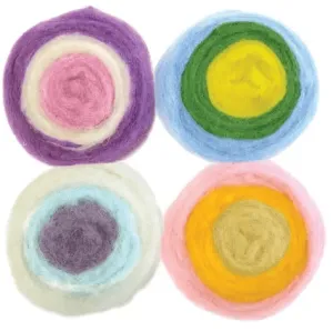 Dimensions Feltworks Roving Rolls - 2oz 4/Pkg - Pastels