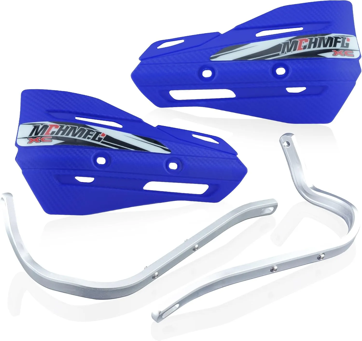Dirt Bike Handguards with Grips - 7/8" and 1 1/8" Motorcycle Hand Guards for ATV - Universal Handguards Bracket for Off Road Motorcross (Blue)