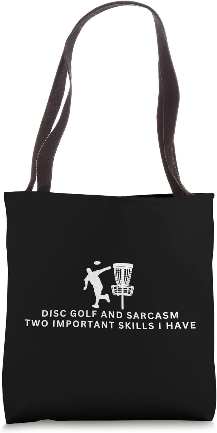 Disc Golf and Sarcasm Funny Disc Golf Player Tote Bag