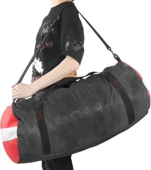 Diving Bag, 75x40cm/29.5x15.7in PVC Oxford Diving Storage Duffle Bag Mesh Shoulder Bag Handbag Snorkel Equipment Pack for Flipper Wet Clothes