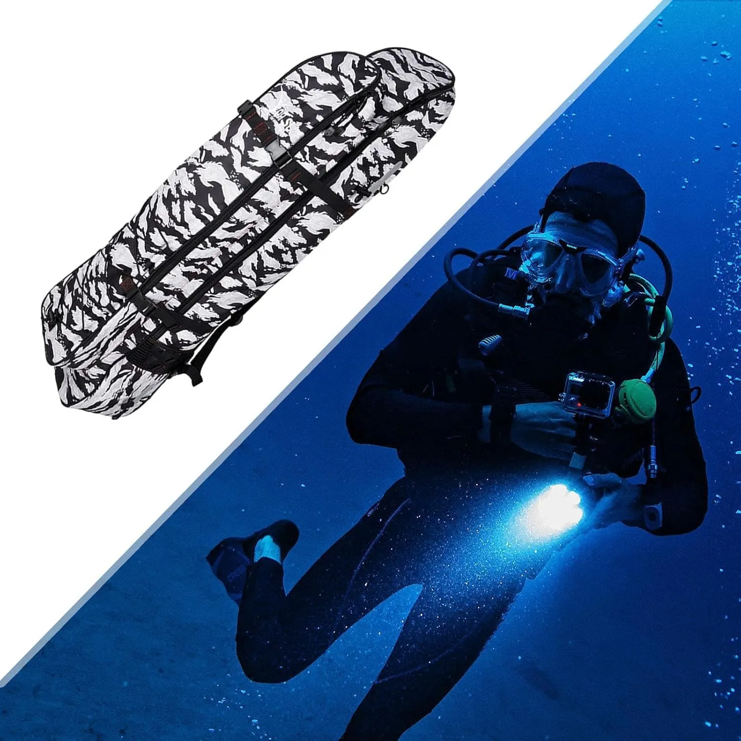 Diving Fin Storage Backpack for Snorkeling and Water Activities