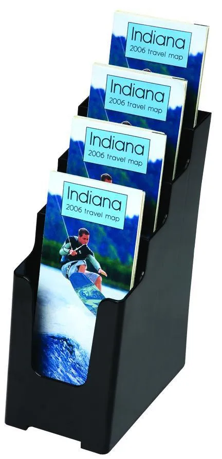 DL Brochure Holder 4 Tier Black