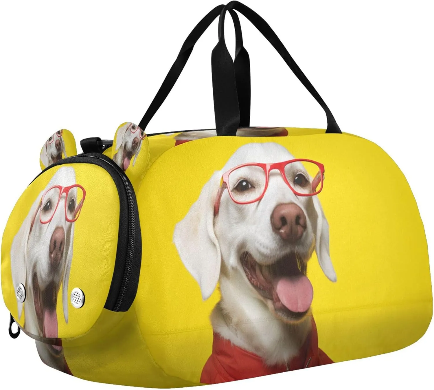 Dog Kids Overnight Sports Duffel Bags with Shoe Compartment & Wet Pocket Travel Sport Gym Bag for Girls Boys