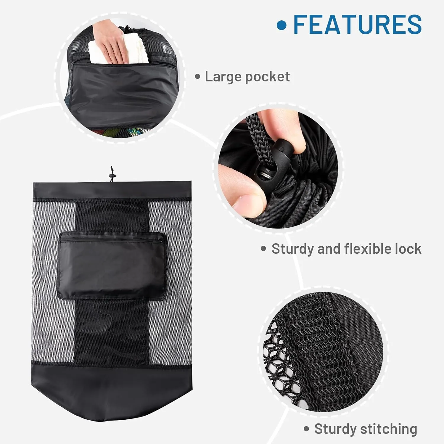 DoGeek Mesh Basketball Ball Bag with Shoulder Strap(Non-slip) Ball Bags Mesh for Soccer/Volleyball/Football Tested to Hold over 75 lbs(Non-slip Pad,27"x36"/70x90cm)